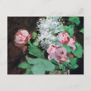 Rose in einer Kristallvase Bridal Postkarte