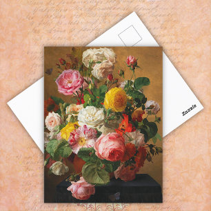 Rose in einer Vase von Aghate Pilon, florale Kunst Postkarte