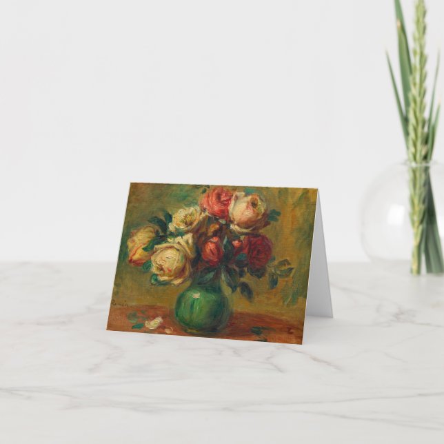 Rose in einer Vase von Pierre-Auguste Renoir Dankeskarte (Vorderseite)
