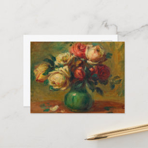 Rose in einer Vase von Pierre-Auguste Renoir Postkarte