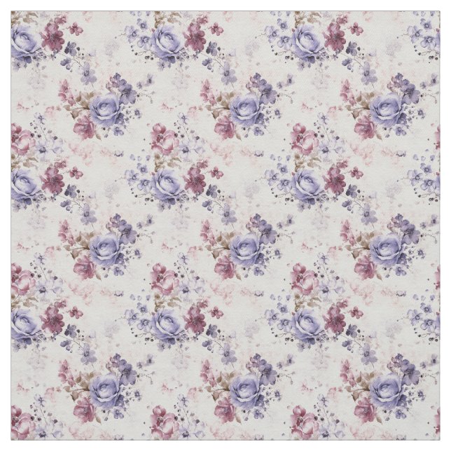 Rose in Lila und blauer Farbe Stoff (Muster)