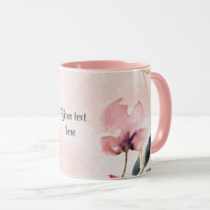 Rose in Pastell und Goldrahmen Tasse