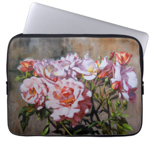 Rose in Pavlovsk - elegante Ölmalerei in Rosa Laptopschutzhülle