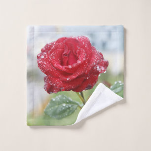 Rose in Regentropfen Waschlappen