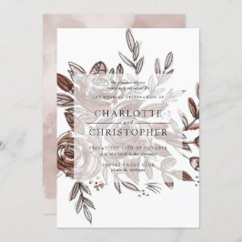 Rose in Rosa Einladung