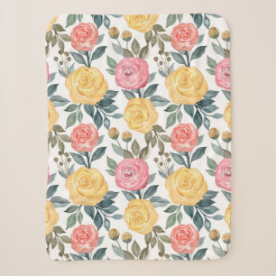 Rose in Rosa und Gelb Sherpadecke