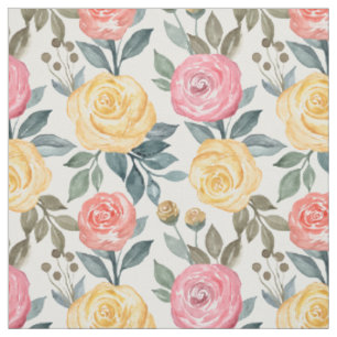 Rose in Rosa und Gelb Stoff