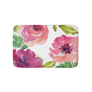 Rose in Rosa und Lila Badematte