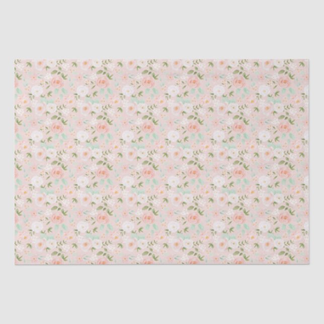Rose in Rosa und Pfirsich Seidenpapier (Vorderseite)