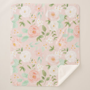 Rose in Rosa und Pfirsich Sherpadecke