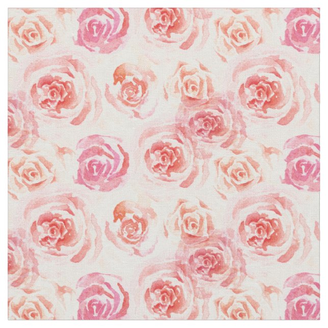 Rose in Rosa und Pfirsichfarben Stoff (Nahaufnahme)