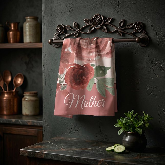 Rose in Rosa und Rot Geschirrtuch (Von Creator hochgeladen)