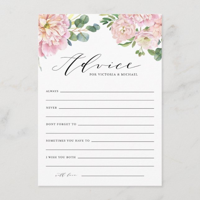 Rose in Rosa Wasserfarbe Hochzeitskarte Begleitkarte (Vorderseite)