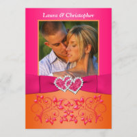 Rose, invitation jointif floral orange de PHOTO de