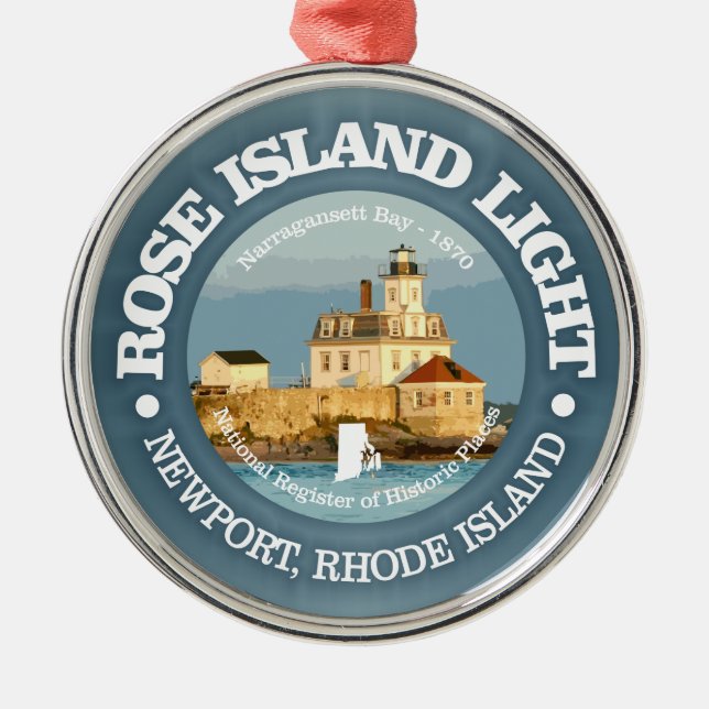 Rose Island Light Ornament Aus Metall (Vorne)