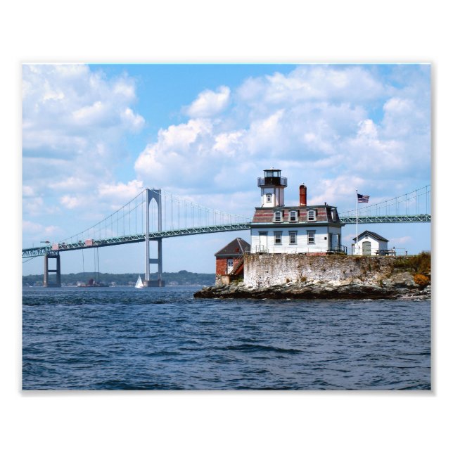Rose Island Lighthouse, Rhode Island Foto Print (Vorne)
