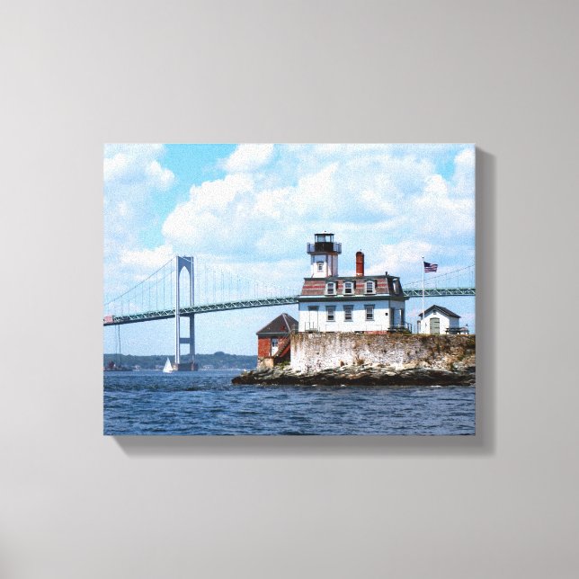Rose Island Lighthouse, Rhode Island Leinwanddruck (Vorderseite)