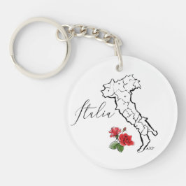 *~* Rose Italia Karte Italienisch Schlüsselanhänger