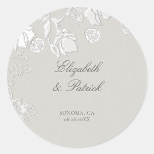 Rose Ivory Sonnet Formale Ethereal Hochzeit Runder Aufkleber
