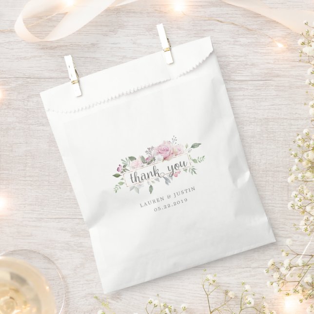 Rose Jardin fleuri Mariage Faveur Sacs (Coupé)