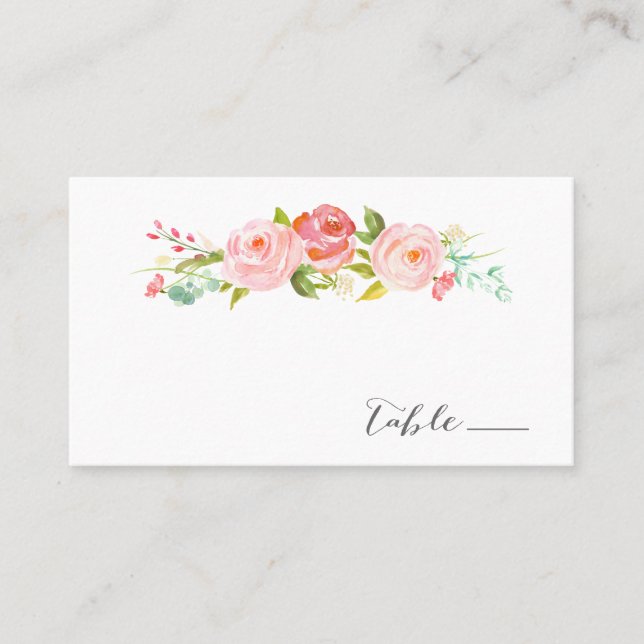 Rose Jardin Floral Mariage Escort / Carte Place (Devant)