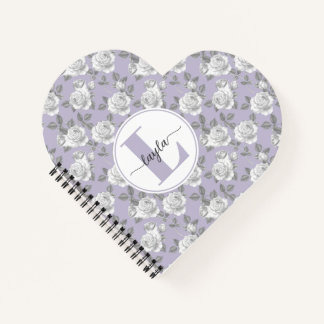 Rose Jardin Monogramme Carnet Lavande