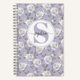 Rose Jardin Monogramme Carnet Lavande