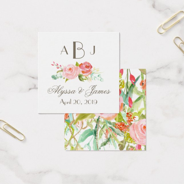Rose Jardin trois lettres Monogramme Favoriser Car (Bureau)