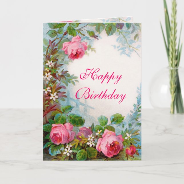 ROSE & JASMINES, glücklich zum Geburtstag Karte (Vorderseite)