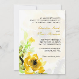 Rose jaune Faire-part de mariage