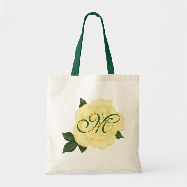 Rose jaune, sacs fourre-tout à monogramme de (Devant)
