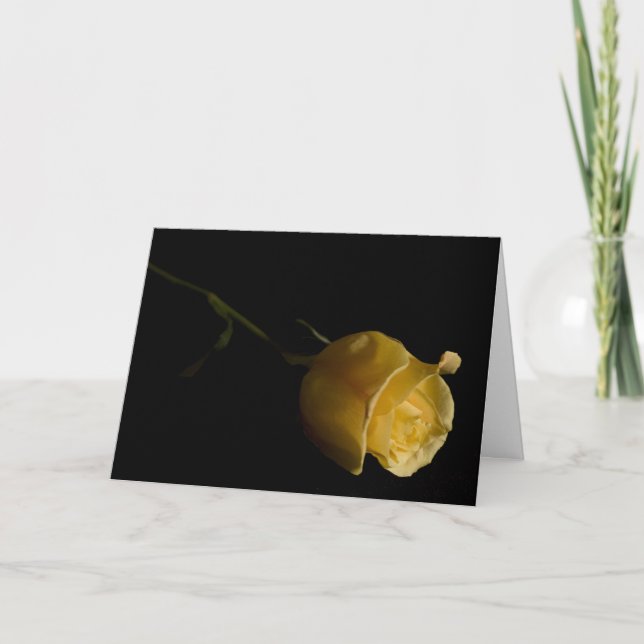 Rose jaune simple - Carte Note (Devant)