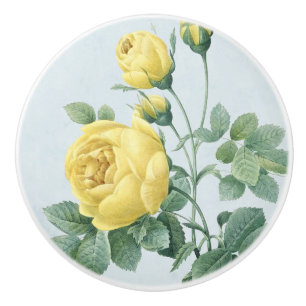 Rose jaune vintage, beau bouton de ceramib