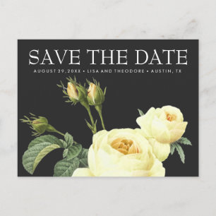 Rose jaune vintage Gray CARTES DE SAVE THE DATE po