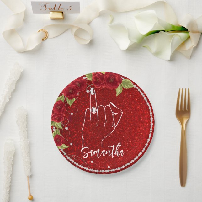 Rose Junggeselinnen-Abschied | BRAUTPARTY Pappteller (Hochzeit)