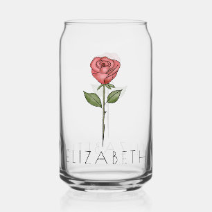 ROSE Juni Geburtshaus Blume Individuelle Name Dosenglas