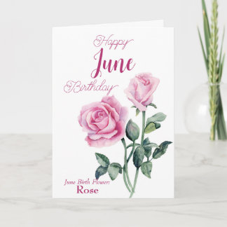 Rose Juni Geburtstag Blume Geburtstag Karte