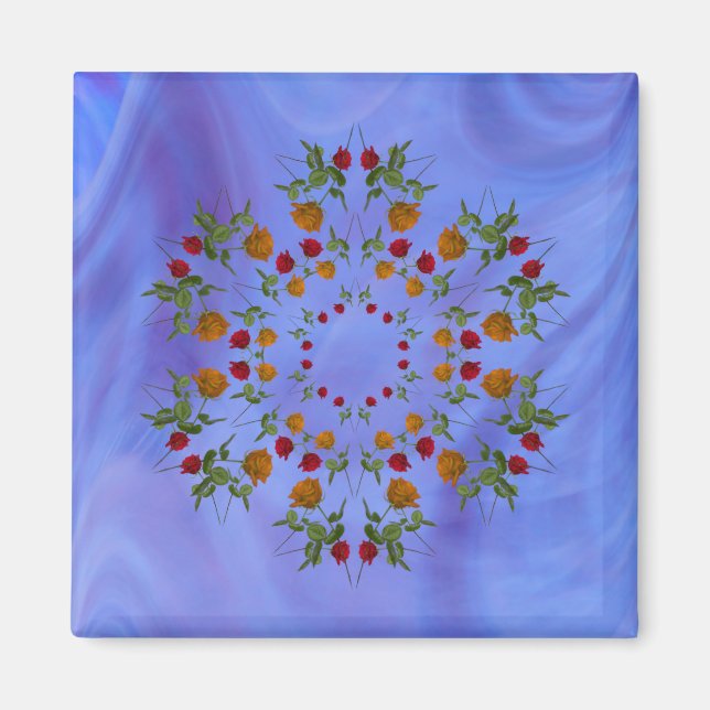 Rose Kaleidoscope Magnet (Vorne)