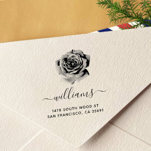 Rose Kalligraphie Rücksendeadresse 04 Permastempel
