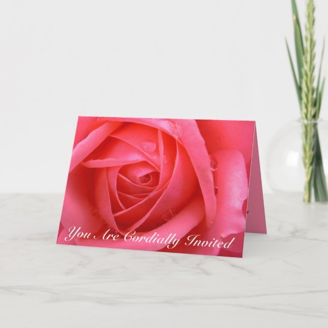 Rose Karten Personalisierte Rose Hochzeit Einladun (Vorderseite)
