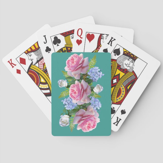 Rose Karten spielen Bouquet - Farbe auswählen Spielkarten (Rückseite)