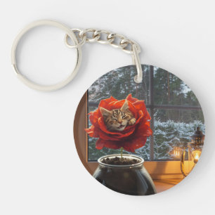 Rose Katzen Traum Schlüsselanhänger
