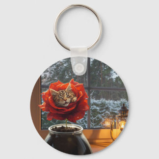 Rose Katzen Traum Schlüsselanhänger