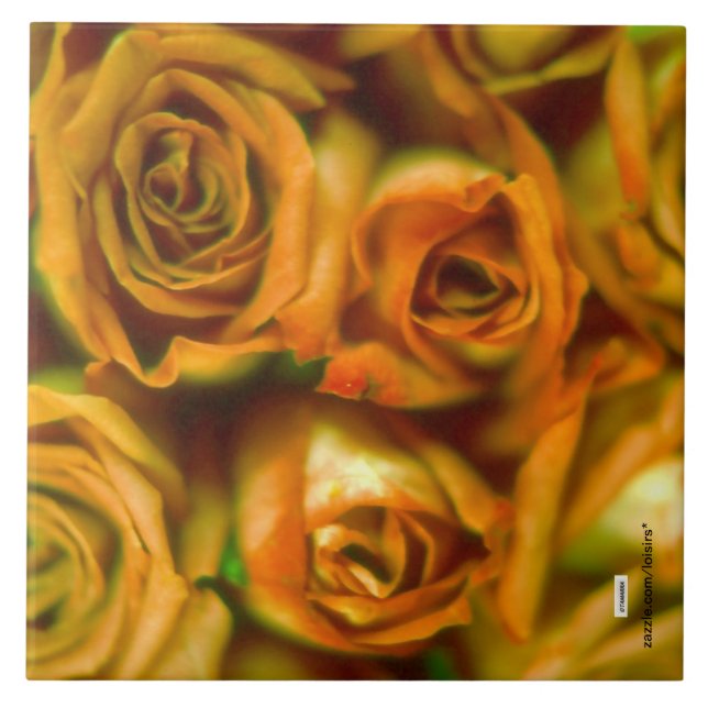Rose Keramik Fliese (Vorderseite)