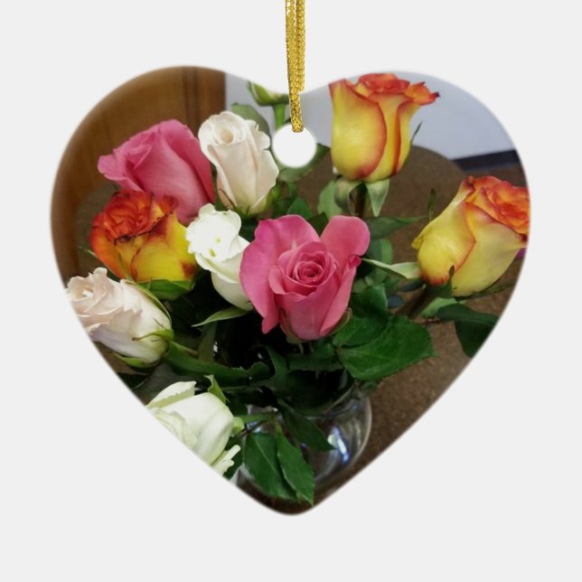 Rose Keramik Ornament (Vorne)