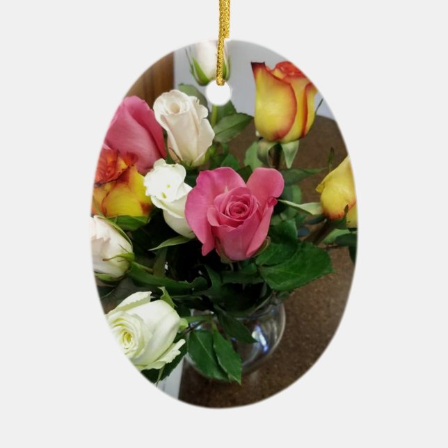 Rose Keramik Ornament (Vorne)