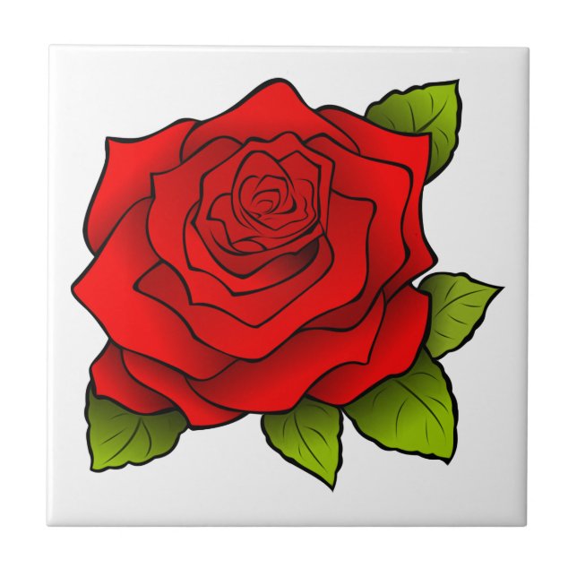 Rose Keramik Tile Fliese (Vorderseite)