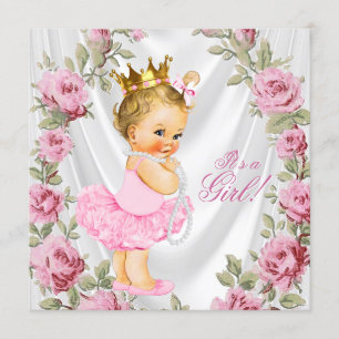 Rose Kinderdusche Einladungen