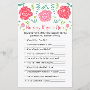 Rose Kinderzimmer Rhyme Quiz Kinderduschenspiel