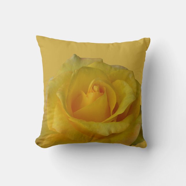 Rose Kissen Gelb Rose Kissen Rose Dekoration (Vorderseite)